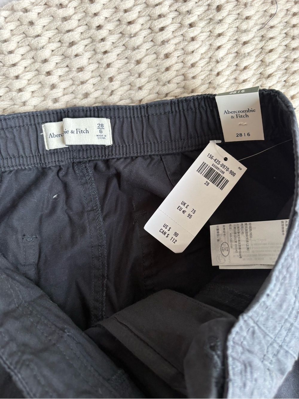 Abercrombie & Fitch Black Cargo Pants with Flared Leg - Picture 3 of 3